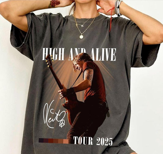 Keith Urban High And Alive Tour 2025 T-Shirt Unique Design for Everyday Wear