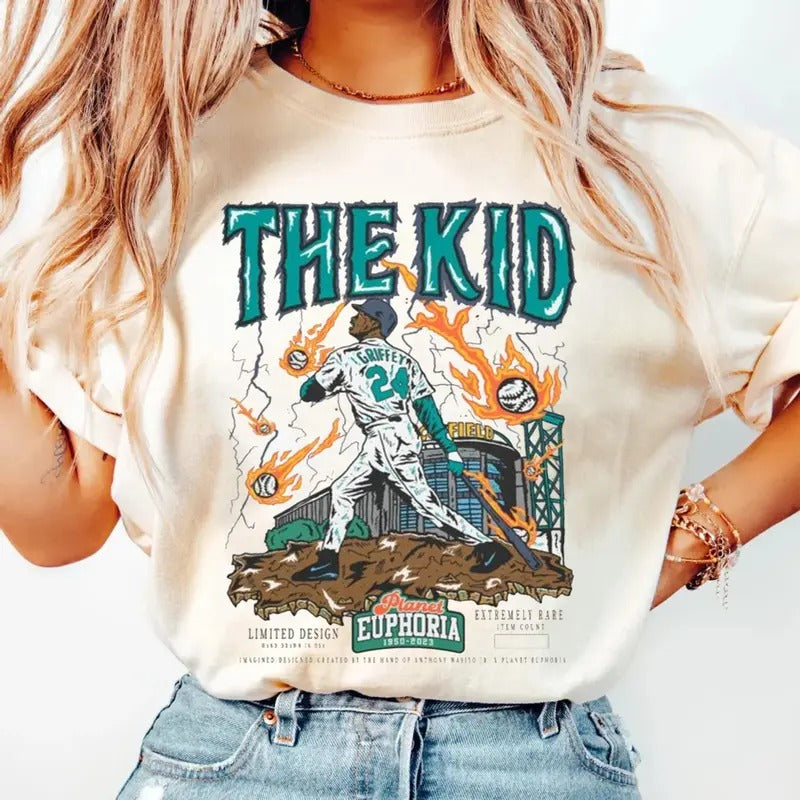 Ken Griffey Seattle Classic Edition Tee, Ken Griffey Jr Shirt, The Kid Ken Sport Tee Shirt, Retro American Baseball Gift, Unisex Short Sleeve Tee Shirt, Casual Clothing