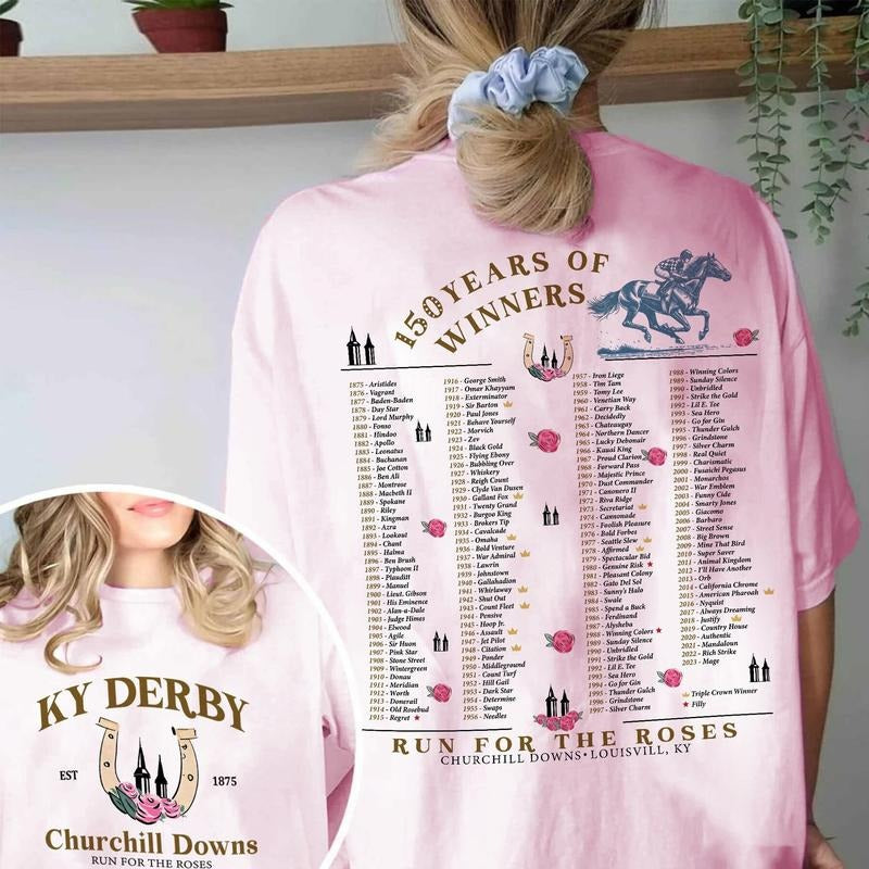 Kentucky Derby 150 Years Of Winners Comfort Colors Shirt, Run For The Roses, KY Derby Celebrating 150 Years, Kentucky Horse Racing Tee, Racing Kentucky