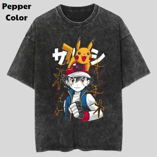 Ketchum Pikachu Vintage Tee, Ketchum Pikachu T-Shirt, Pokemon Graphic Tees, Pokemon Shirt, Unisex Anime Shirt, Menswear Womenswear Streetwear