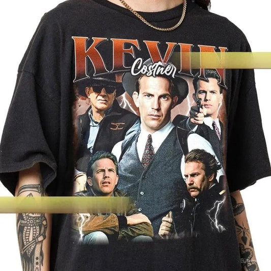 Kevin Costner Vintage Shirt Gift For Woman and Man Unisex T-Shirt Casual Crewneck