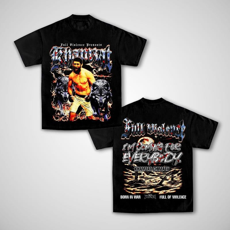 Khamzat Chimaev V2 Tee, Chimaev Fan Shirt, Borz Tour Tee, Khamzat Chimaev UFC 319 Shirt, UFC Fighters Shirt, Gift for Him Gift For Her Menswear Clothing