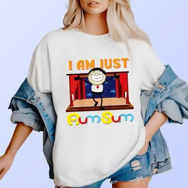 Kids I Am Just Aumsum T-shirt Hiphop Graphic Adventure Tee For Outdoor Enthusiasts