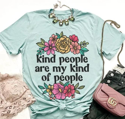 Kind People Tees Kind Humans Tshirt Nice Person T-shirt Floral Kind Tee Flower People T-shirt Boquet Floral Tshirt People Flower Tee Casual Comfort Fabric Shortsleeve