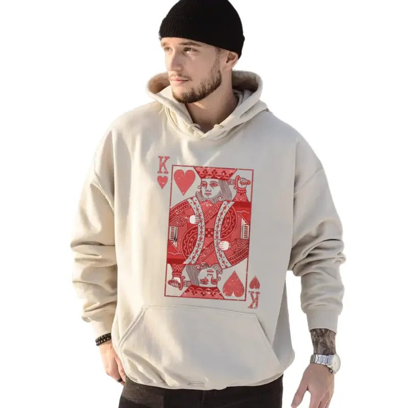 King Of Hearts Valentine Sweatshirt, Gift For Him, Funny Valentines Gift For Husband, Couple Shirt Groom Gift, Unisex Crewneck Pullover Tee, Classic Streetwear