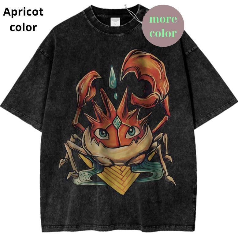 Kingler Graphic T-Shirt, Pokemon Shirt, PKM Shirt, Anime TShirt, Vintage Tee, Streetwear Shortsleeve Printed Womenswear Top