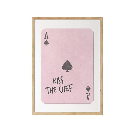Kiss The Chef Print, Kitchen Wall Art, Ace Of Spades Artwork, Dining Room Wall Decor, Retro Playing Card, Gifts For Women Bedroom Decor, Poster Prints No Frame, Home Decoration, Wall Art Prints, Gifts For Birthday Landscape Ornaments