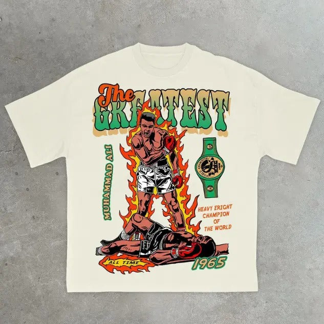 Knock Out Your Rivals Casual Street Sports T-Shirt, Vintage Muhammad Ali Graphic Tee, Boxing Shirt, Hip Hop, Y2k, Unisex T-Shirt, Gift For Men Women