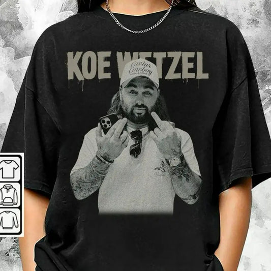 Koe Shirt, Wetzel Vintage Music Shirt Cotton Fabric Top