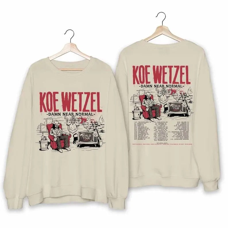 Koe Wetzel - Damn Near Normal World Tour 2024 Shirt, Koe Wetzel Fan Shirt, Koe Wetzel 2024 Concert Shirt, Damn Near Normal Tour 2024 Shirt