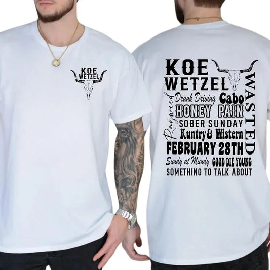 Koe Wetzel Country Music Tee - Cowboy Style Concert Shirt, Perfect for Music Fans, Western Graphic Tee