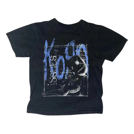 Korn Issues Baby Tee, Retro Korn Baby Tee, Retrto Women Shirt, Funny T-Shirt, Y2k Clothes Punk, Grunge 2000s, Gothic Emo Girl Tops, Gift For Girlfriend Cotton Womenswear