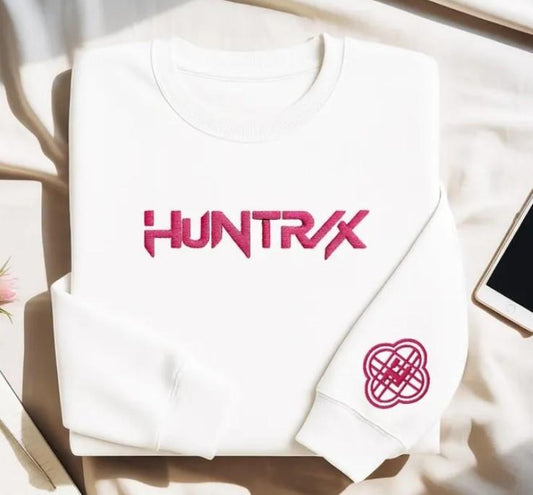 Kpop Hunters Embroidered Sweatshirt T-Shirt, Huntrix Kpop Shirt, Rumi Mira Zoey Pullover, Gift For Woman, Jinu Shirt, anime k-pop hunter fan gift