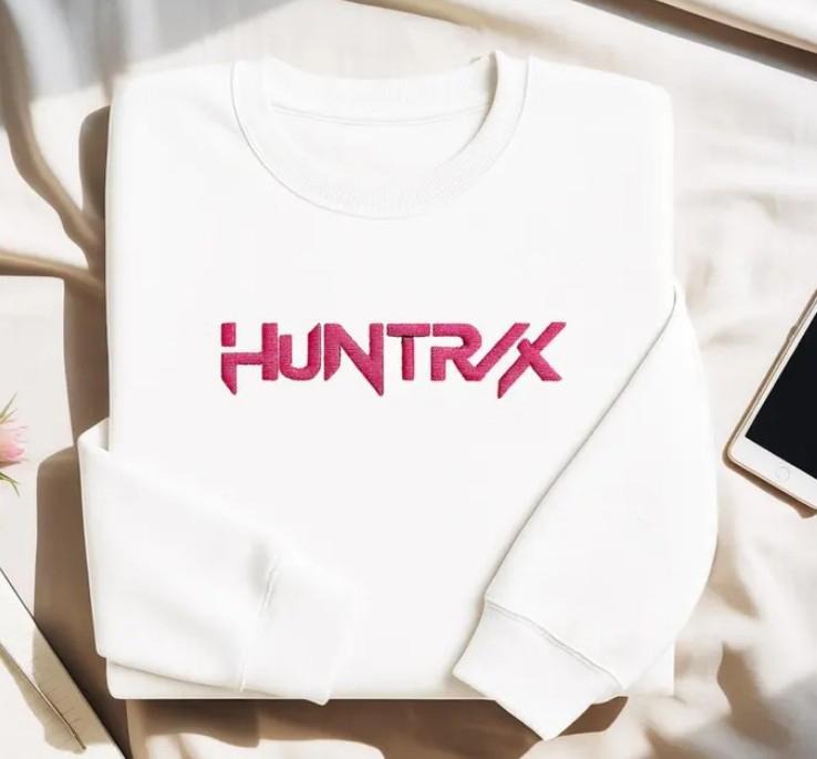 Kpop Hunters Embroidered Sweatshirt T-Shirt, Huntrix Kpop Shirt, Rumi Mira Zoey Pullover, Gift For Woman, Jinu Shirt, anime k-pop hunter fan giftstyle{n002}2