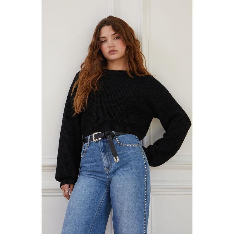 LA Hearts Women's Eco Clover Waffle Knit Sweater