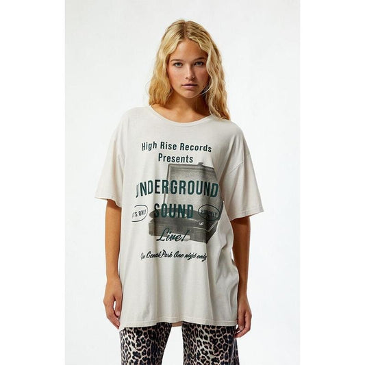 PS / LA Women's High Rise Records Tonal Oversized T-Shirt
