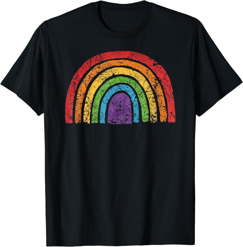 LGBTQ Rainbow Flag Gay Pride LGBT Awareness Ally Vintage T-Shirt | Unisex Cotton Tee Gift, Crewneck, Short Sleeve