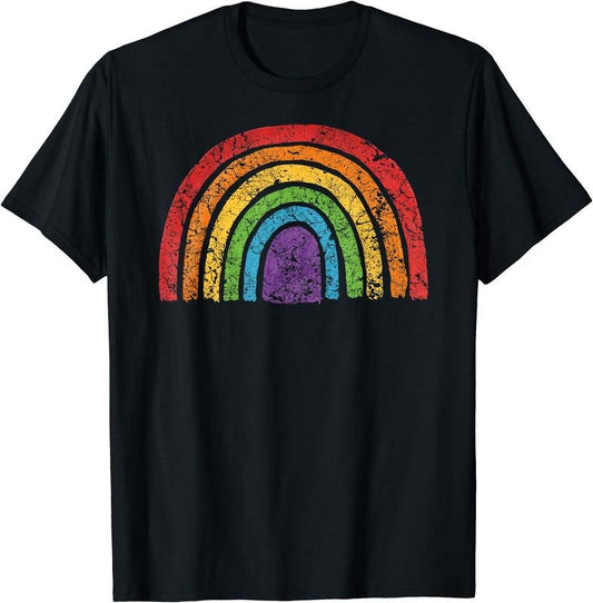 LGBTQ Rainbow Flag Gay Pride LGBT Awareness Ally Vintage T-Shirt | Unisex Cotton Tee Gift, Crewneck, Short Sleeve