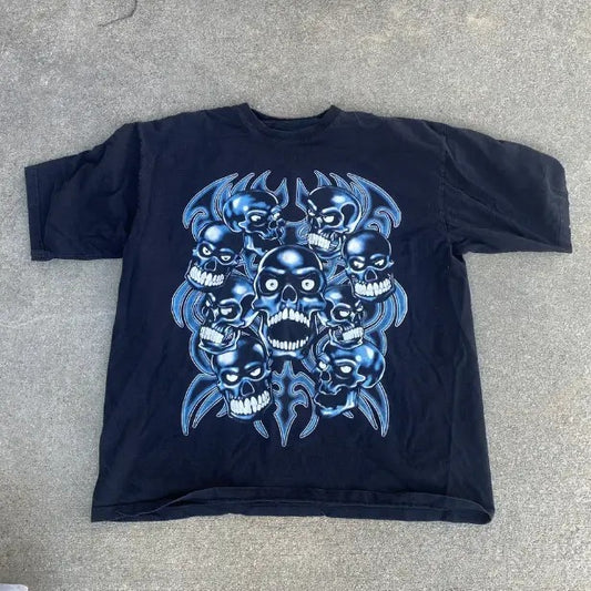 LIQUID BLUE STYLE T-Shirt, Vintage Graphic Tees Gothic Grunge Y2k Emo Scene Amity Affliction Style Clothes Men Women Streetwear