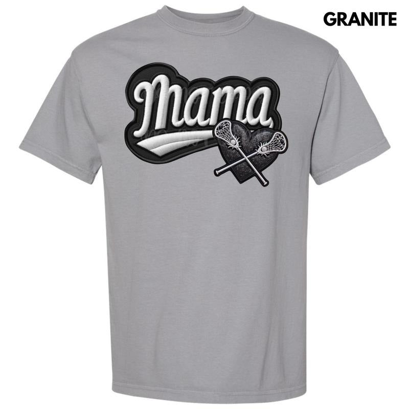 Lacrosse Mama FAKE Embroidery Comfort Colors T-Shirt 'NLB'