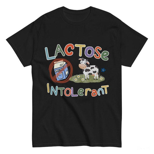 Lactose Intolerant Vintage Graphic T-Shirt, Retro Milk 90s Cute Tee, Funny Shirts For Friends, Y2k Unisex Baggy Shirt