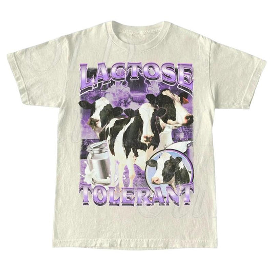 Lactose Tolerant Vintage Bootleg Comfort Colors T-shirt, Retro Milk 90s Funny Graphic Shirt, Funny Shirts For Friends, Y2k Unisex Baggy Shirt, Meme Shirts