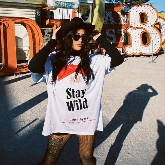 Ladies Stay Wild T Shirt Dress, Nashville Outfit, Country Concert Top, Western Tee Dress, Oversized T-Shirt, Rodeo Shirt, Cowgirl Shirt Music Tour