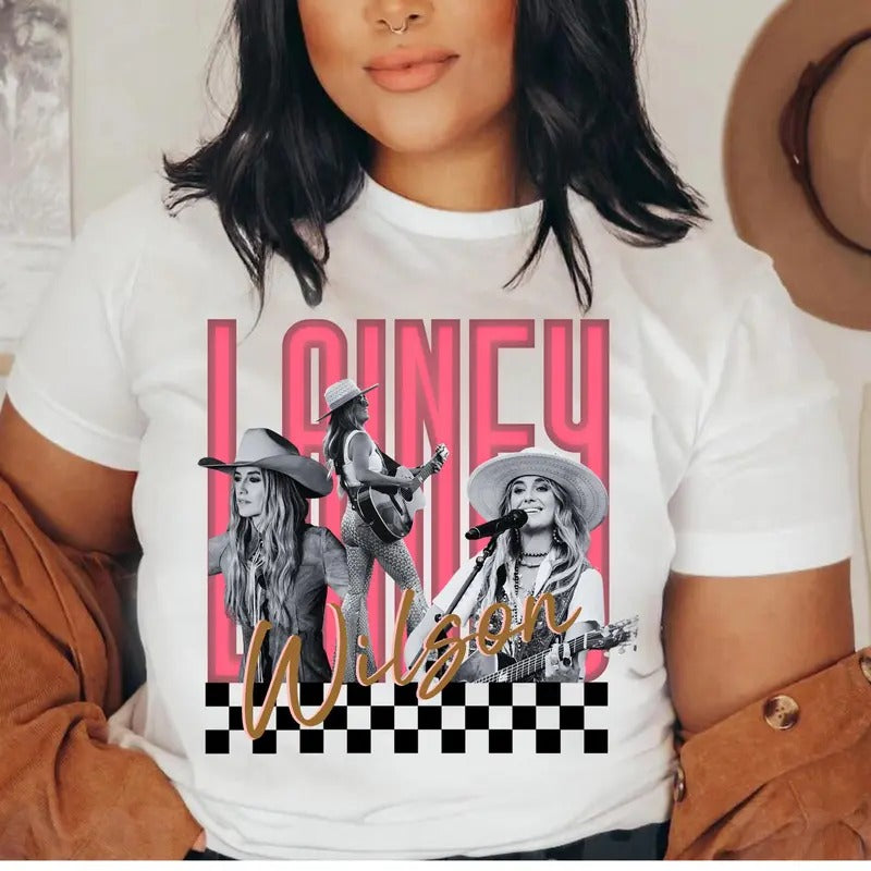 Lainey Willson Country Western Checkered Neon Sweatshirt, Retro Country Lainey Unisex Tee