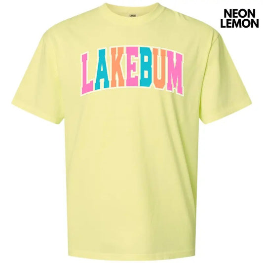 Lake Bum Varsity Letter Comfort Colors T-Shirt 'NLB'