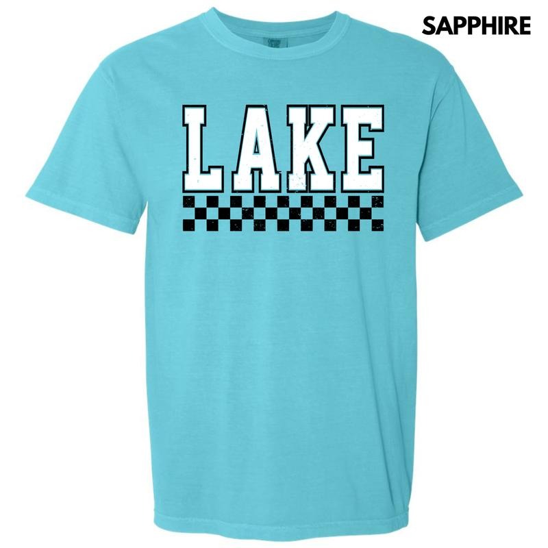 Lake Varsity Checkered Comfort Colors T-Shirt 'NLB'
