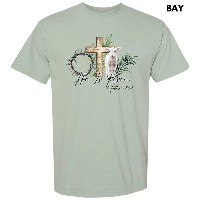 Lamb He Is Risen Comfort Colors T-Shirt 'NLB'