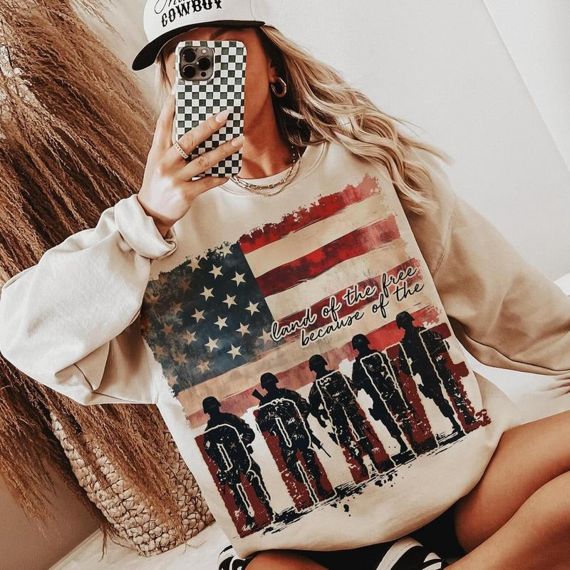 Land of the Free Shirt, Veterans Day Shirt, Honor and Remember Shirt, Patriotic , Independence Day , 4th Of July , Retro 4th of July