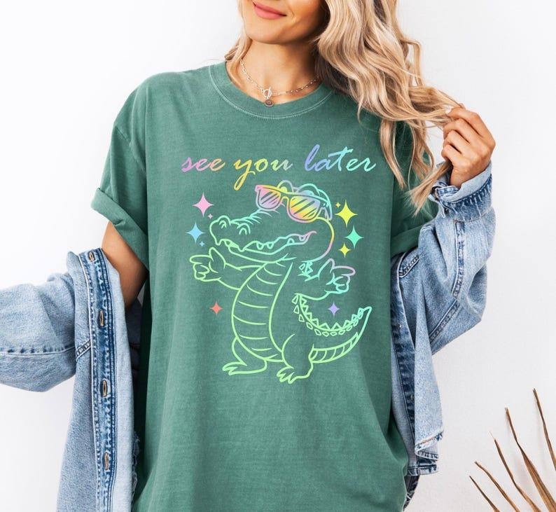 Last Day of School Teacher tshirt, End of Year Teacher Tshirt, See You Later Alligator Teacher Summer T-Shirt, Teacher Gift, 2025 Trendy Summer Shirt Top Classic