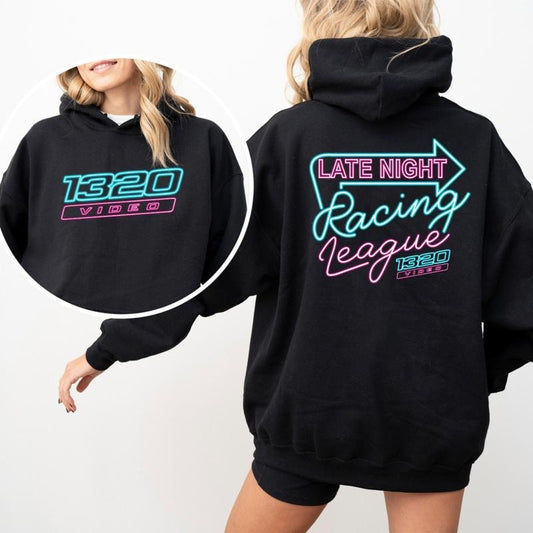 Late Night Racing League Hoodie, 1320 Video Drag Racing Tee, Heavyweight Cotton Hoodie, Gift For Him, For Her cute  graphic  hoodies