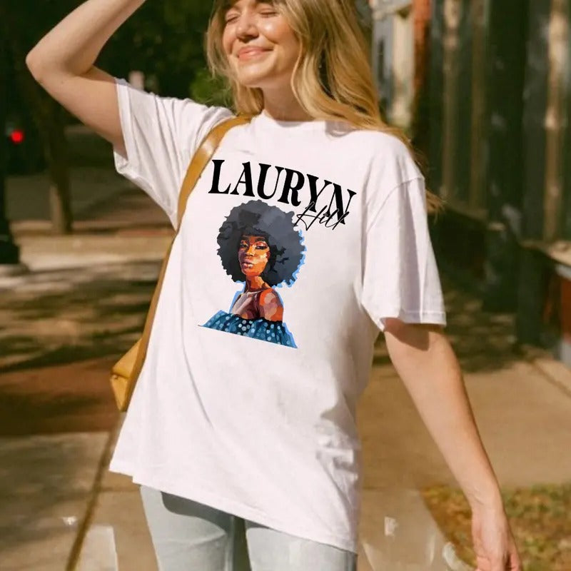 Lauryn Hill Graphic T-Shirt Medium Casual Top for Men and Women Fans Gift