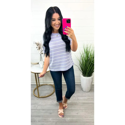 Lavender Leisure Waffle Knit Top