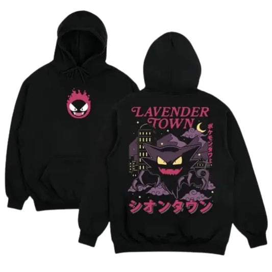 Lavender Town Legends 90s Vintage Hoodie, Sweatshirt, Manga T-shirt 2 Sides, Sweater Hoodie 2 Sides, Gift for Women for Man Top Menswear gengar ghost