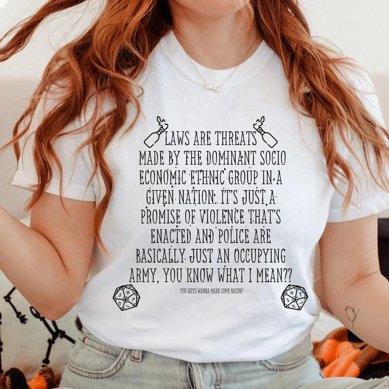 Laws Are Threats Shirt, Dimension 20, DnD Shirt, Dungeons and Dragons T-Shirt, Vintage Retro 90s Joke D and D Sweatshirt, Hoodie, RPG Gift