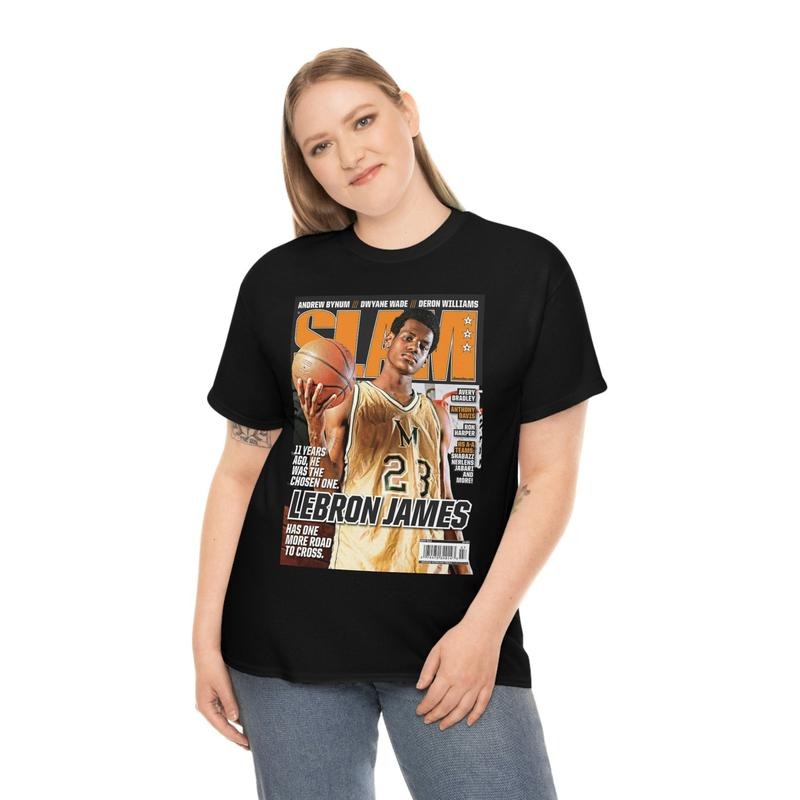 Lebron James Chosen One Slam Cover Tee Shirt, Basketball Fan Gift Shirt, Retro Basketball, 90s Basketball, Basketball Gift, Unisex T-Shirt, Gifts For Women Men, Short Sleeve Tee Shirt, Gifts For Birthday