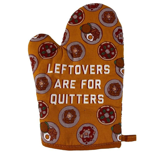 Leftovers Are for Quitters Oven Mitt Funny Hungry Meal Cook Chef Kitchen Glove Funny Graphic Kitchenwear Thanksgiving  Novelty Cookware Orange
