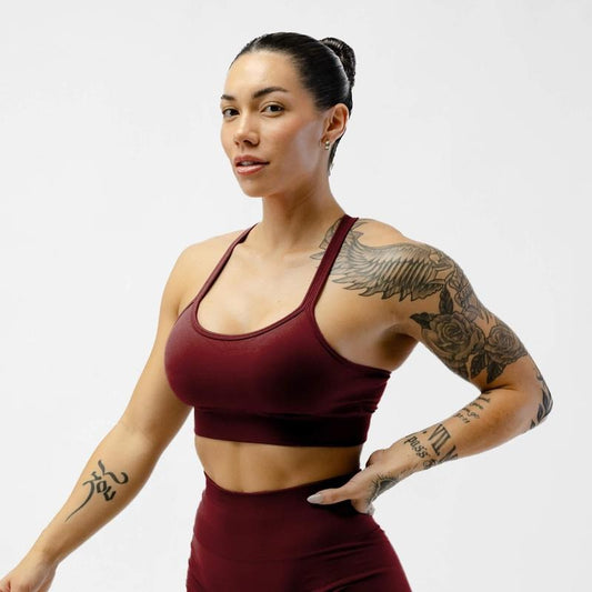 Legacy Bra - Wine, Plain Knitted Fabric, Summer Women's Underwear