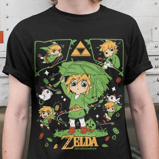 Legend of Zelda Link Shirt, The Wind Waker T-Shirt, Hylian Crest Tee, Zelda Gaming Shirt, Anime Shirt Classic Cotton