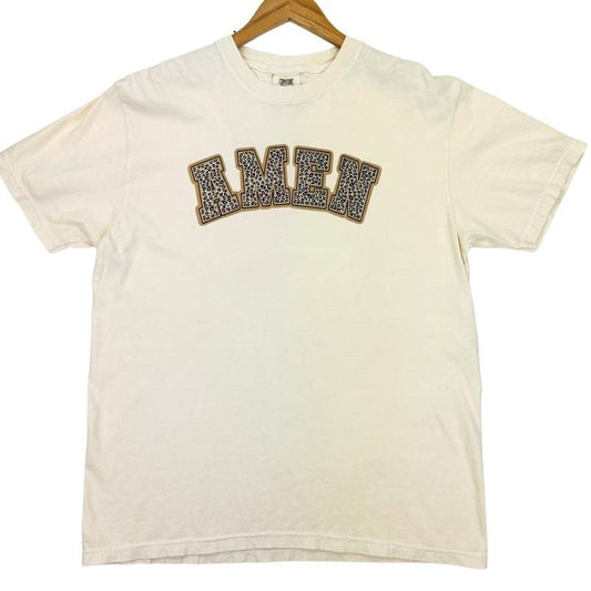 Leopard AMEN Chenille Patch Comfort Colors T-Shirt