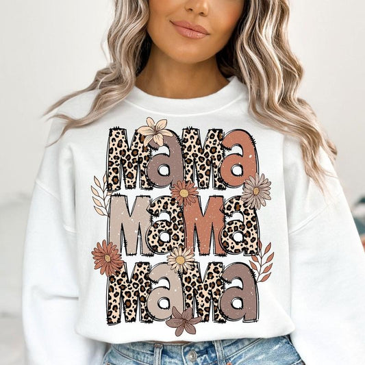 Leopard Mama Flower Shirt, Retro Mama Shirt, Mama Shirt, Groovy Boho Shirt, Mama Shirt , Mother's Day Shirt