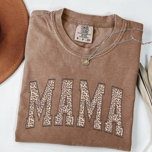 Leopard Mama Shirt, Mothers Day Gift, Mom Shirt, Retro Mama Shirt, Gift For Mom, Mama Shirt, Leopard Mama T-Shirt