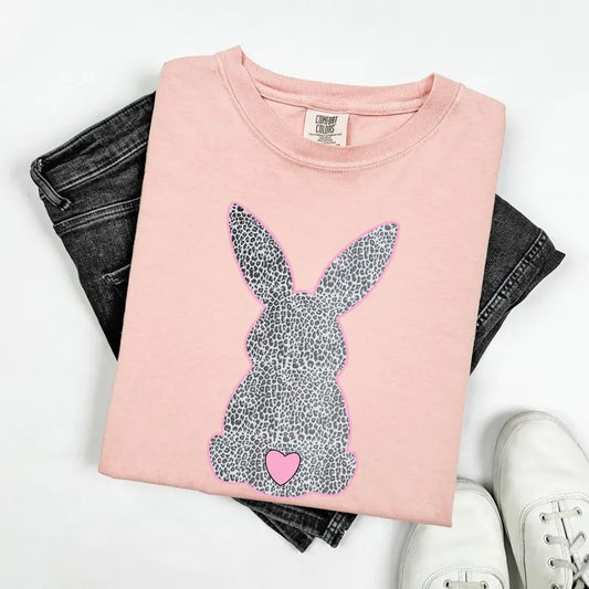Leopard Print Bunny, Easter, Bunny, Jesus, Rabbit, Holiday Tshirt, Women's Comfort Colors Tee