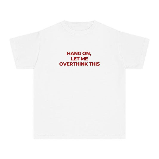 Let Me Ovethink Baby Tee, Funny Baby Tee Y2k, Red Print Top, Vintage Aesthetic Shirt, 90s Retro Graphic Top