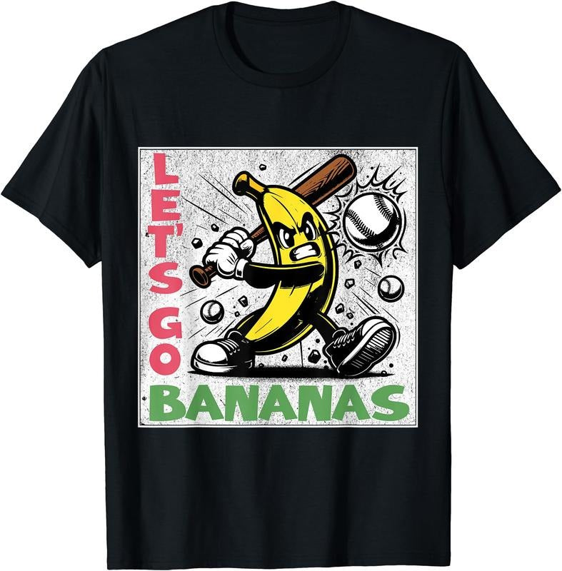 Let's Go Bananas Funny Banana Graphic Tee T-Shirt | Unisex Cotton Tee Gift, Crewneck, Short Sleeve