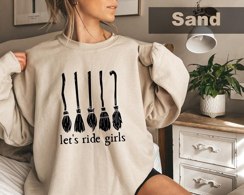 Let's Ride Girls Witches Halloween Shirt Sanderson Sister Sweatshirt Hocus Pocus T Shirt Salem Massachusetts Womens Halloween Shirt  T-shirt, sweater and Hoodie