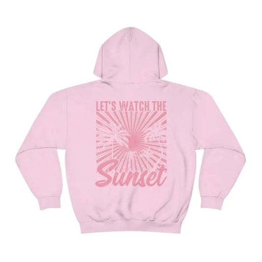 Lets Watch The Sunset Hoodie, Sunset Hoodie, Sunset Summer Hoodie, Summer Clothes Shirt Knit Classic Fabric Jersey Collar Garment Long Casual Cotton